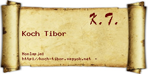 Koch Tibor névjegykártya